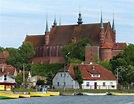 Frauenburg (Frombork): Blick vom Frischen Haff Richtung Dom und Domburg ...