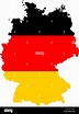 Mapa de Alemania con los colores de la bandera alemana Fotografía de ...