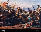 Die Schlacht von Sempach, 9. Juli 1386, zwischen Leopold III., Herzog von Österreich und der ...