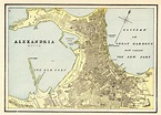 1892 Antique ALEXANDRIA EGYPT Map George Cram Atlas Map of Alexandria ...