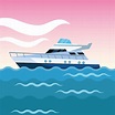 Dibujos animados de barco yate | Vector Premium