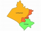 Mapa de Lambayeque | Mapa con sus provincias para COLOREAR