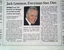 Death of famed actor Jack Lemmon... - RareNewspapers.com