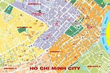 Map of Ho Chi Minh City (Saigon) with attractions, districts, transport ...