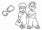 Nurse Taking Care Of Patient Medical Health Coloring Page : Coloring Sky