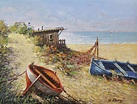 Giuseppe Pierozzi Barche sulla spiaggia - Galleria d' Arte Livorno ...