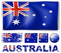 Bandera de australia en la ilustración de diferentes diseños | Vector ...