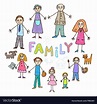 Family kids draw Royalty Free Vector Image - VectorStock