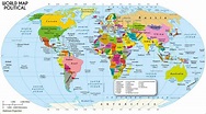 labeled map of world with continents countries - world political map ...
