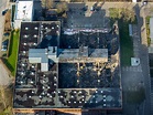 Luftbild Aachen - Brand- Ruine der Gebäude und Hallen des ...