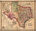1866 Schönberg's Map of Texas Historic Map 24x28