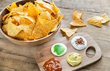 Nachos with different types of sauce | High-Quality Food Images ...