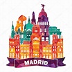 Madrid skyline illustration — Stock Vector © CamillaCasablanca #77281436