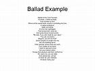 Examples of ballad Poems