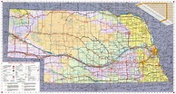 Laminated Map - Large detailed Nebraska state highways system map with ...