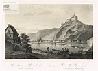 Ansicht von Braubach und der Marksburg (Rhein). Vue de Braubach et du ...