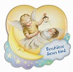 Schutzengel Bild Baby mit Engel Beschütze dieses Kind 10 x 9 cm herzförmig