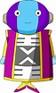 a cartoon character wearing a purple and yellow outfit