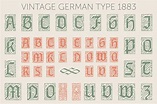 Vintage Typeface, Font, Alphabet Capitals. For labels and different ...