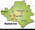 Karte von Rottal-Inn mit Verkehrsnetz - Stock Photo - #10917950 ...