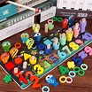 Wooden Number Puzzle Match Board Math Game Early Learning Toys Color ...