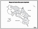 Mapa de Costa Rica con nombres para imprimir en PDF 2024