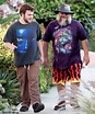 Jack Black displays his eclectic style on a walk with his son Sammy in ...