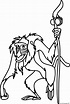 Rafiki Holds His Cane Coloring page Printable