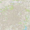 Springfield Illinois US City Street Map Digital Art by Frank Ramspott ...