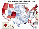 The HIGHest Point in Each State : r/MapPorn