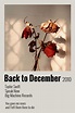 Back to December poster | Taylor swift lyrics, Taylor swift posters ...