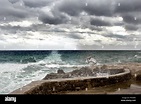 Europa Spanien Mallorca - starker Sturm im Osten, hohe Wellen schlug ...