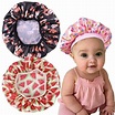 3 Pieces Kids Satin Bonnet Sleeping Cap Soft Silk Wide Band Night Hats ...