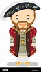 Enrique VIII de Inglaterra caricatura personaje. Ilustración vectorial ...