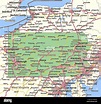 Mapa de Pensilvania. Muestra las fronteras de los países, las zonas ...