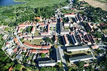 Woldegk von oben - Stadtzentrum im Innenstadtbereich in Woldegk im ...