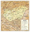 Large political and administrative map of Hungary with relief, roads ...