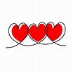 dibujo continuo de una línea de corazón. símbolo de amor garabato ...