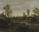Jan van Goyen (Leiden 1596-1656 The Hague) , A river landscape with a ...