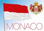 Principato Di Monaco Bandiera Nazionale E Stemma Europeo Fotografia ...