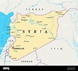Siria - Mapa Político mapa político de Damasco, capital de Siria, con ...