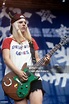 Suzi Gardner performing with L7 at Lollapalooza at Downing Stadium on ...