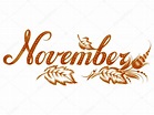 Novembro o nome do mês — Vetor de Stock © FlowerVector #27978039
