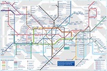 Mapa de las líneas de metro de Londres con zonas