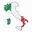 Italia mapa dibujado a mano boceto vector concepto ilustración bandera ...