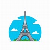 parís torre eiffel ilustración plana icono de dibujos animados 7161672 ...