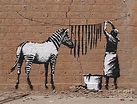Banksy Zebra Stripes Print - Banksy A Woman Washing Zebra Stripes ...