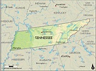 Geographical Map of Tennessee and Tennessee Geographical Maps