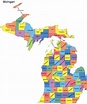 Michigan Map with Counties