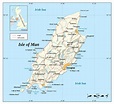 Large detailed map of Isle of Man with relief, roads and cities | Isle ...